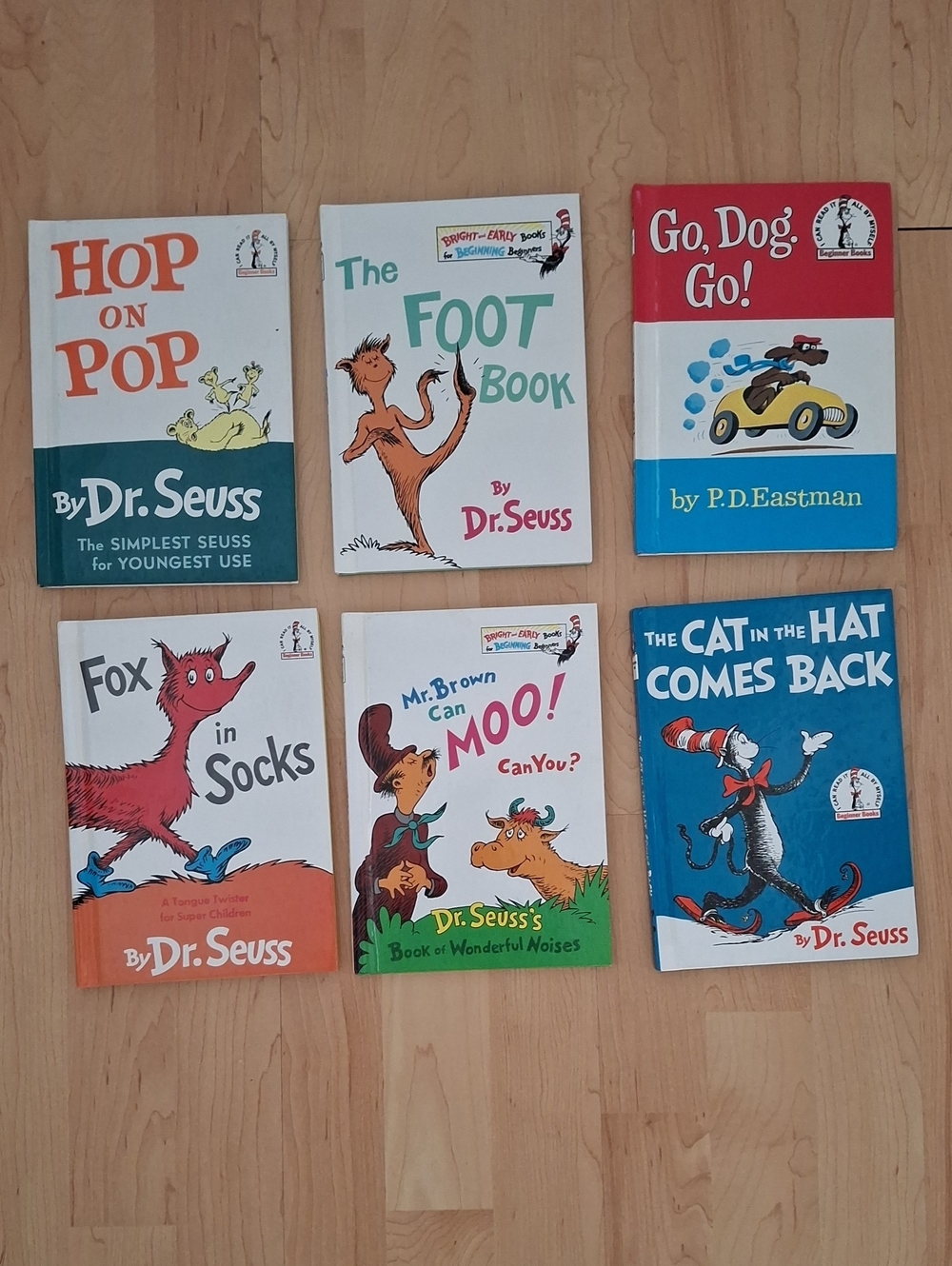 Dr. Seuss Set Of 6 Classic Storybooks Cat In The Hat, Hop On Pop, Go Dog Go
